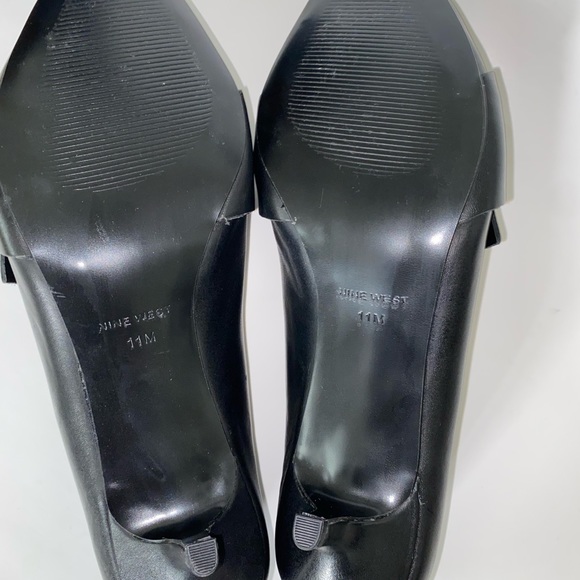 Nine West Black Pointed Toe Leather Heels - Picture 5 of 11